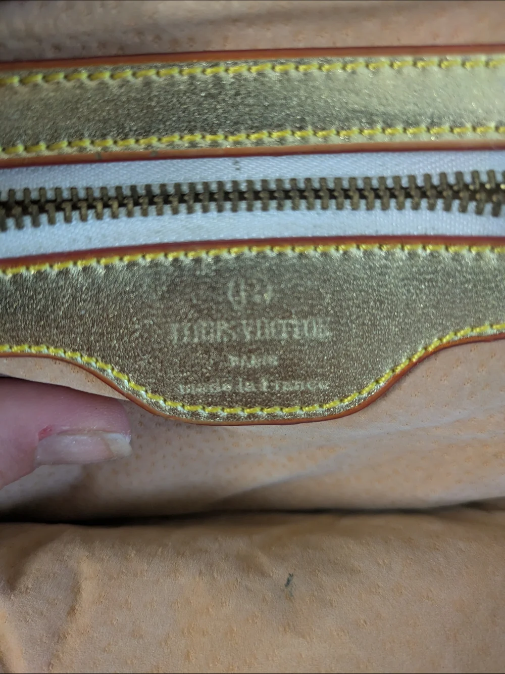 Louis Vuitton Navy Monogram Canvas Satchels And with Gold Leather Trim